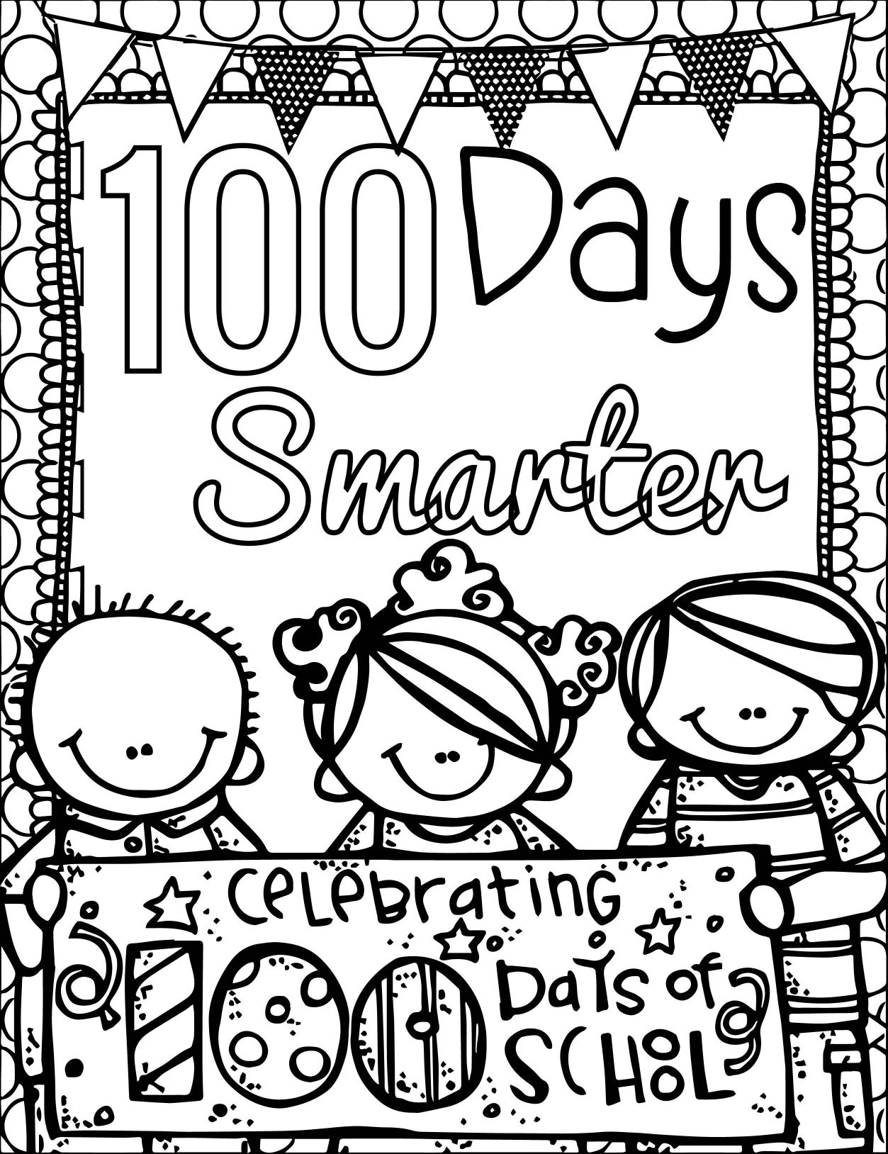 100Th Day Coloring Page Free Printable