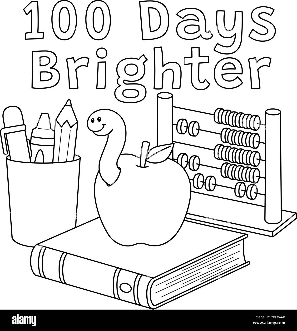 100th Day Coloring Page