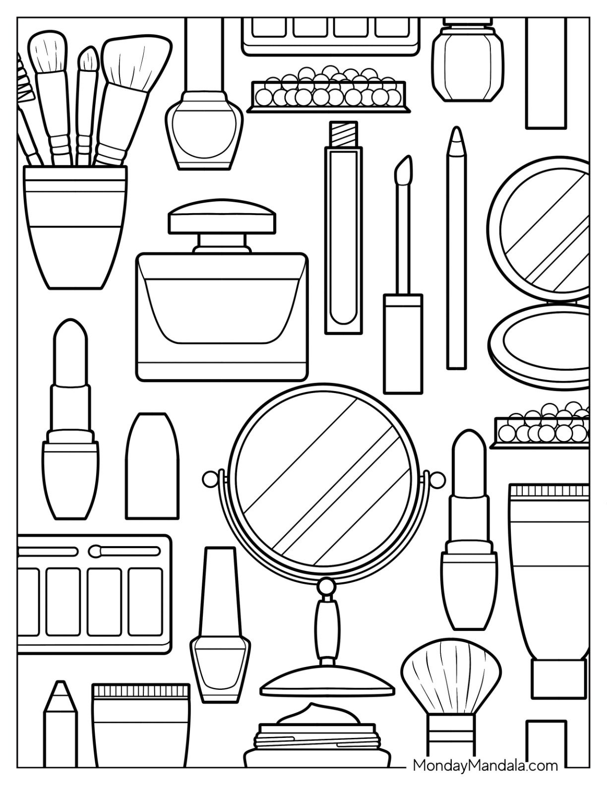 20 Makeup Coloring Pages Free PDF Printables