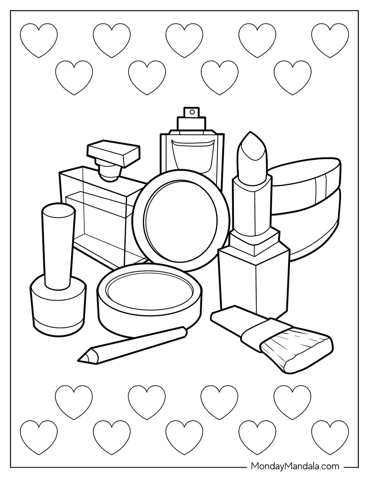 20 Makeup Coloring Pages Free PDF Printables