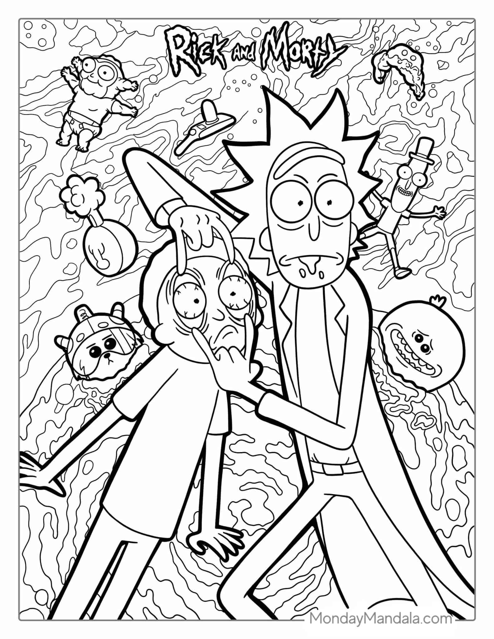 20 Rick And Morty Coloring Pages Free PDF Printables
