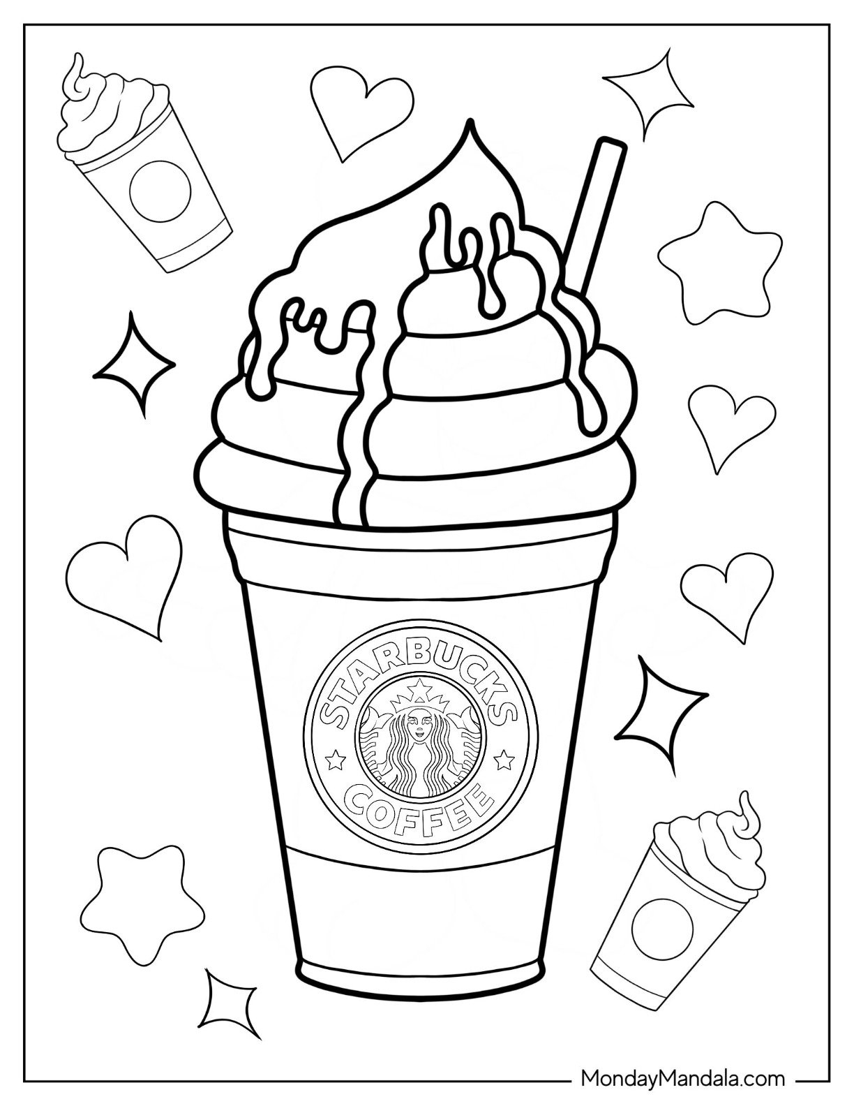 20 Starbucks Coloring Pages Free PDF Printables