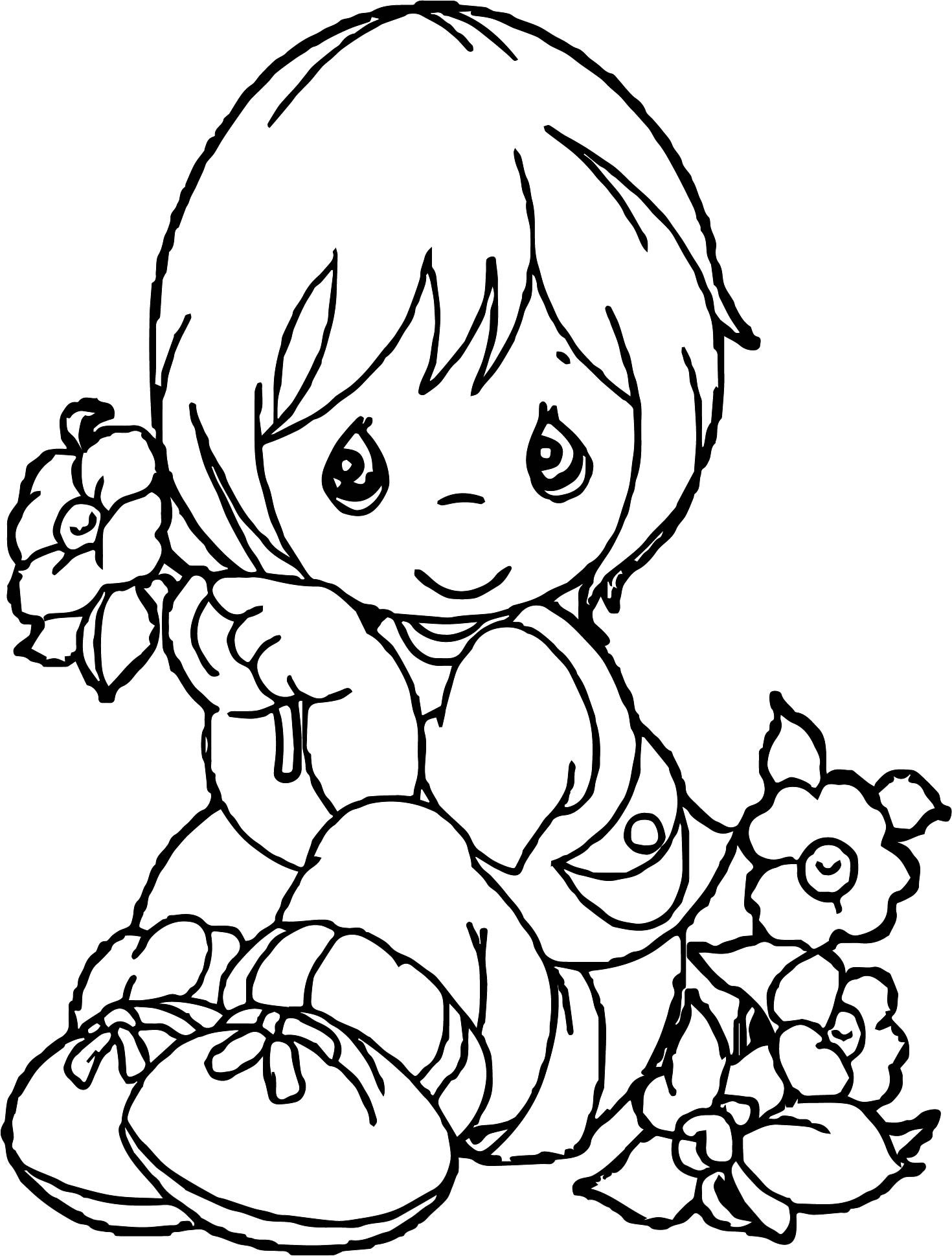 Baby Girl Coloring Pages