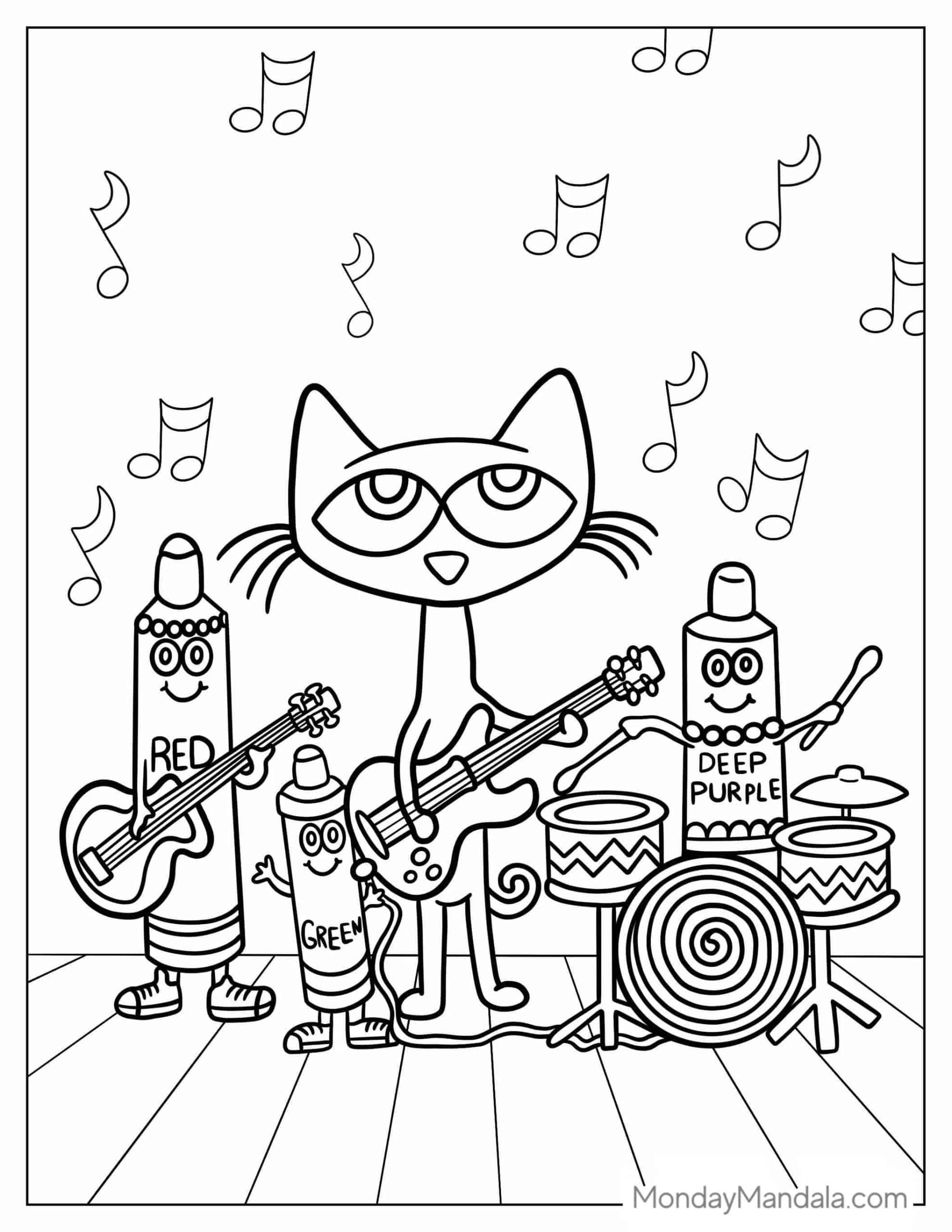 22 Pete The Cat Coloring Pages Free Pdf Printables Artofit