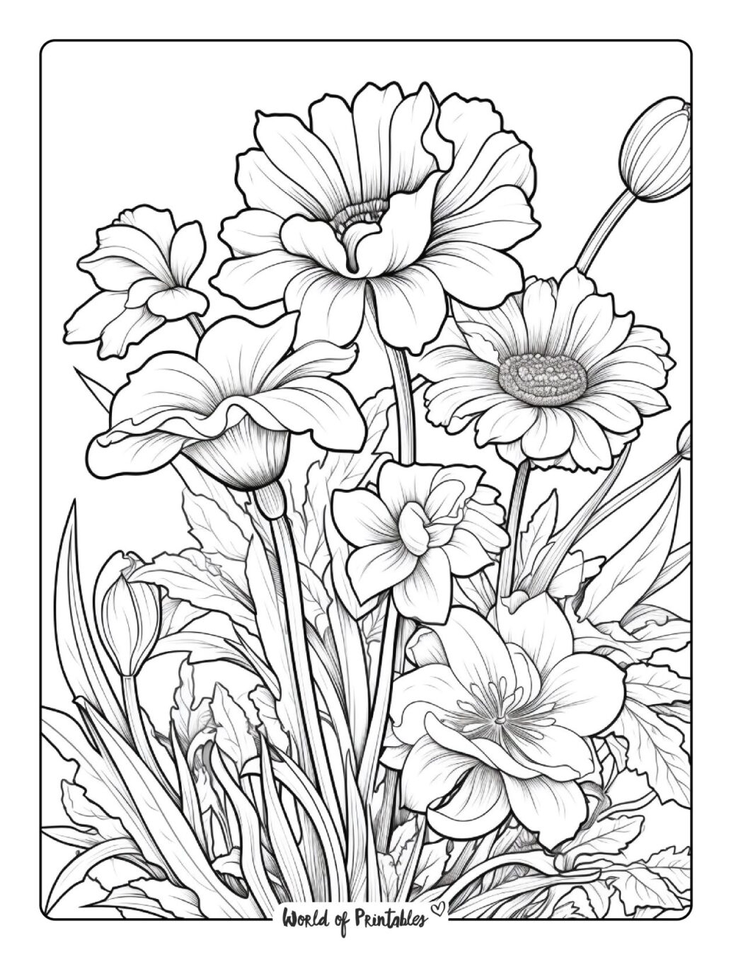 230 Best Flower Coloring Pages For Kids Adults