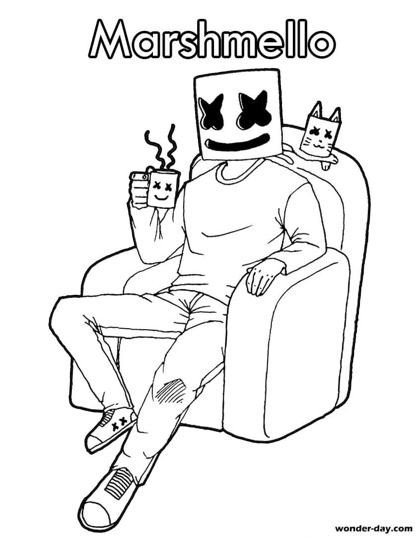 30 Marshmallow Dj Coloring Pages