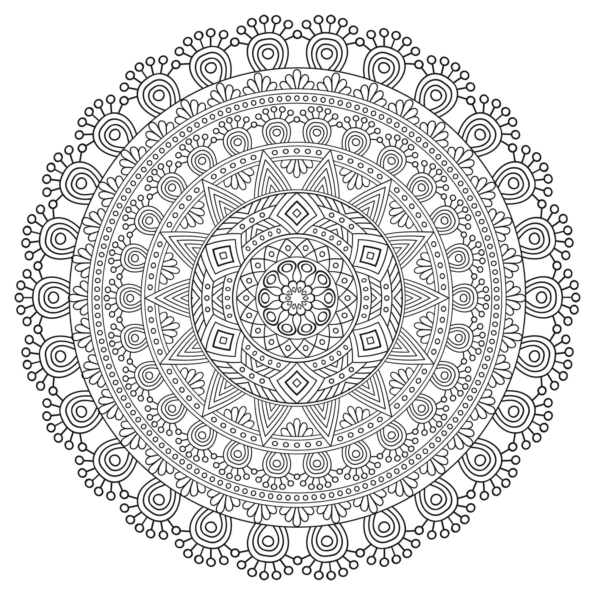 40 Difficult Mandala Coloring Pages For Adults
