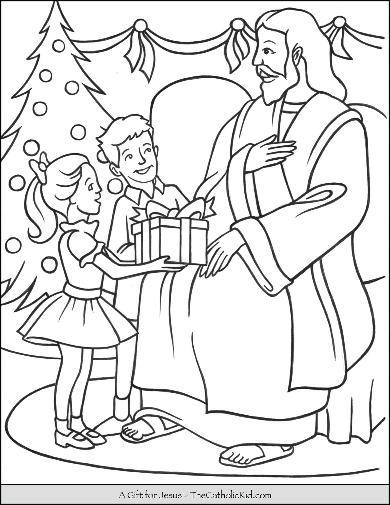 A Gift For Jesus Christmas Coloring Page TheCatholicKid