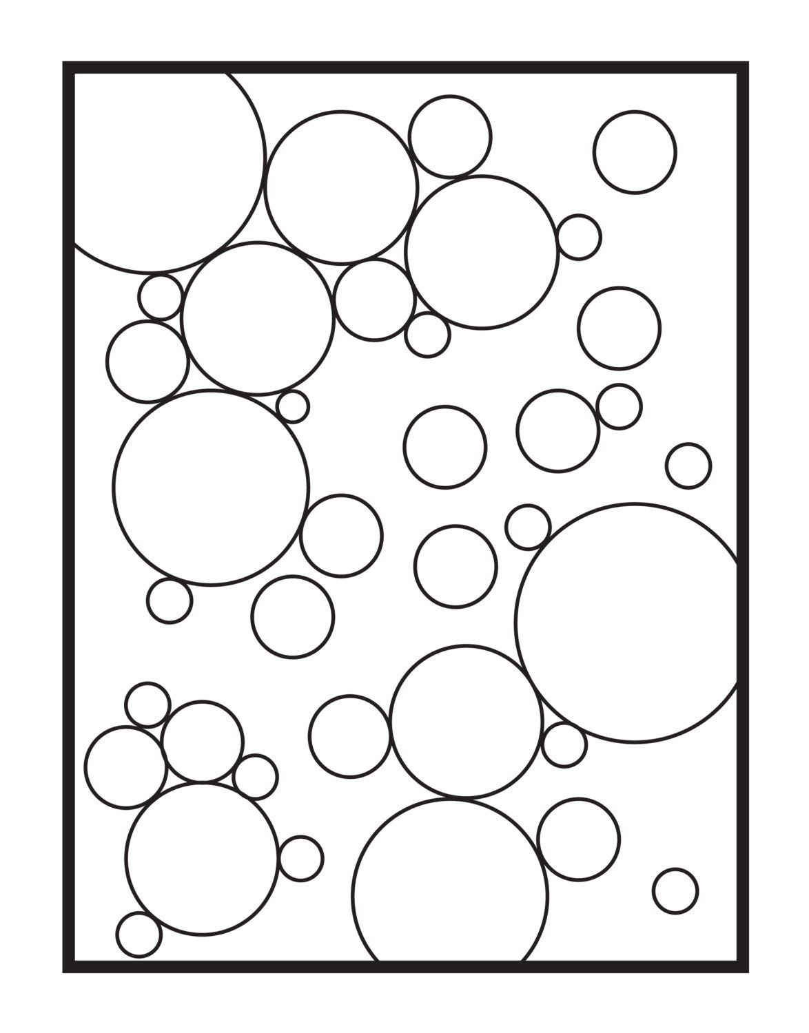 Abstract Bubbles Single Coloring Page Digital Download Etsy Abstract Coloring Pages