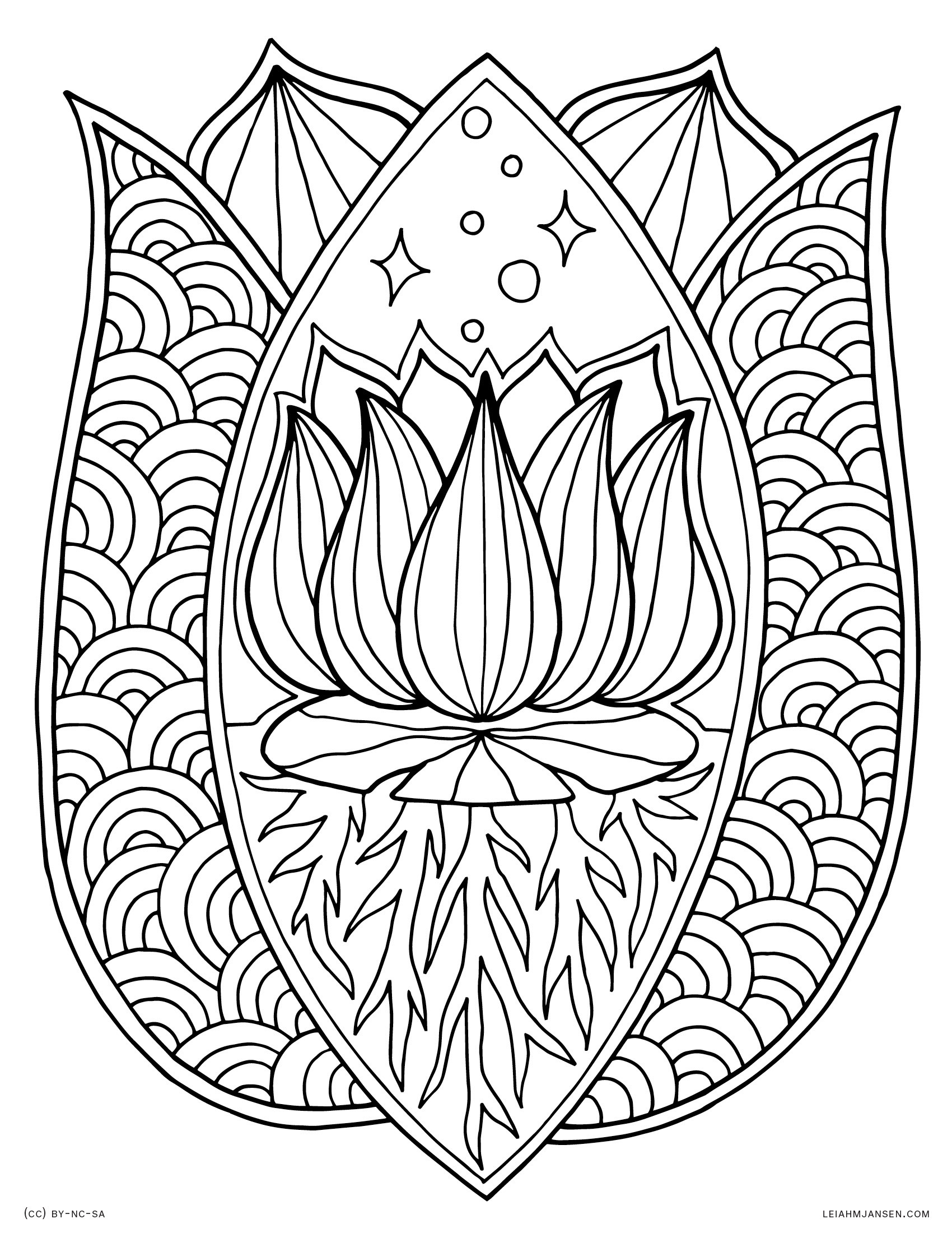 Adult Coloring Page Lotus Mandala Coloring Pages