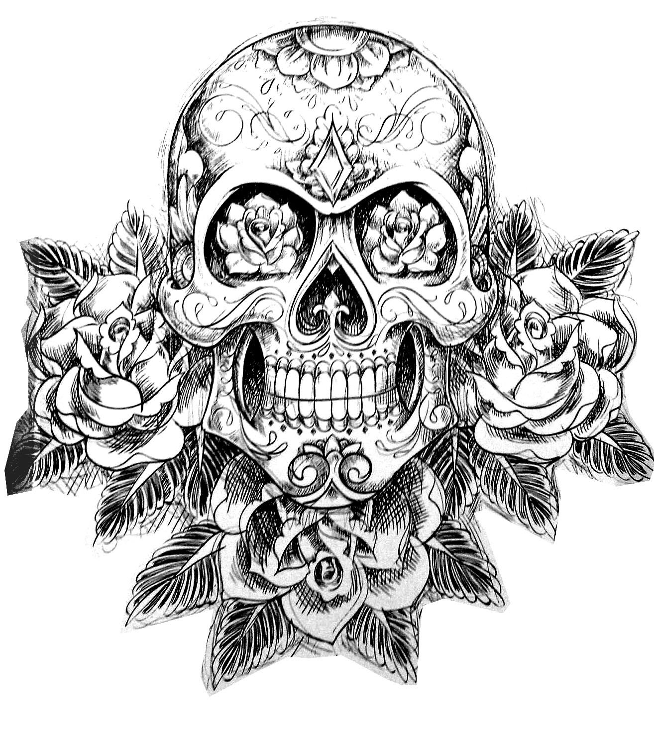 Adult Coloring Pages Skulls Coloring Home