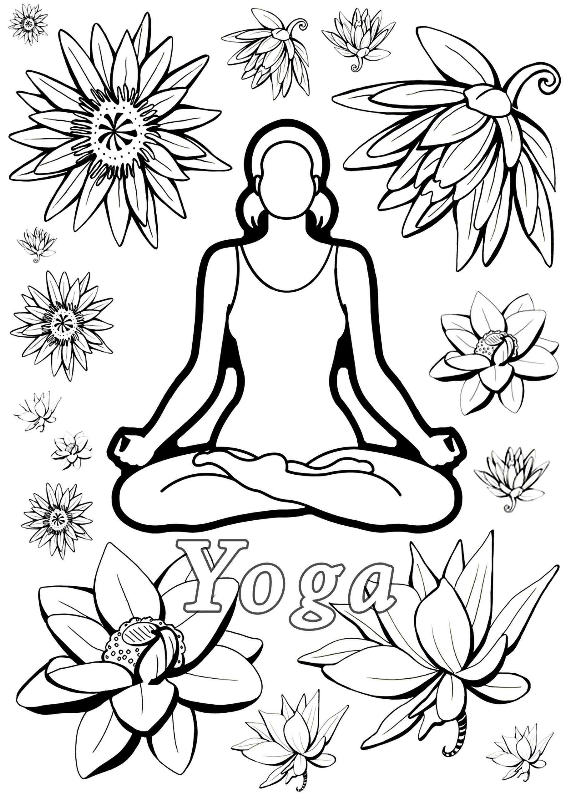 Adult Meditation Coloring Pages Sketch Coloring Page