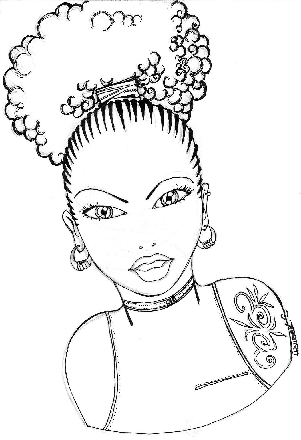 Afro Hair Coloring Pages Coloring Pages