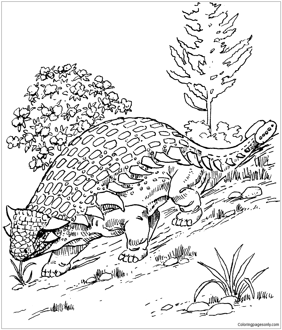Ankylosaurus Dinosaur 1 Coloring Page Free Printable Coloring Pages