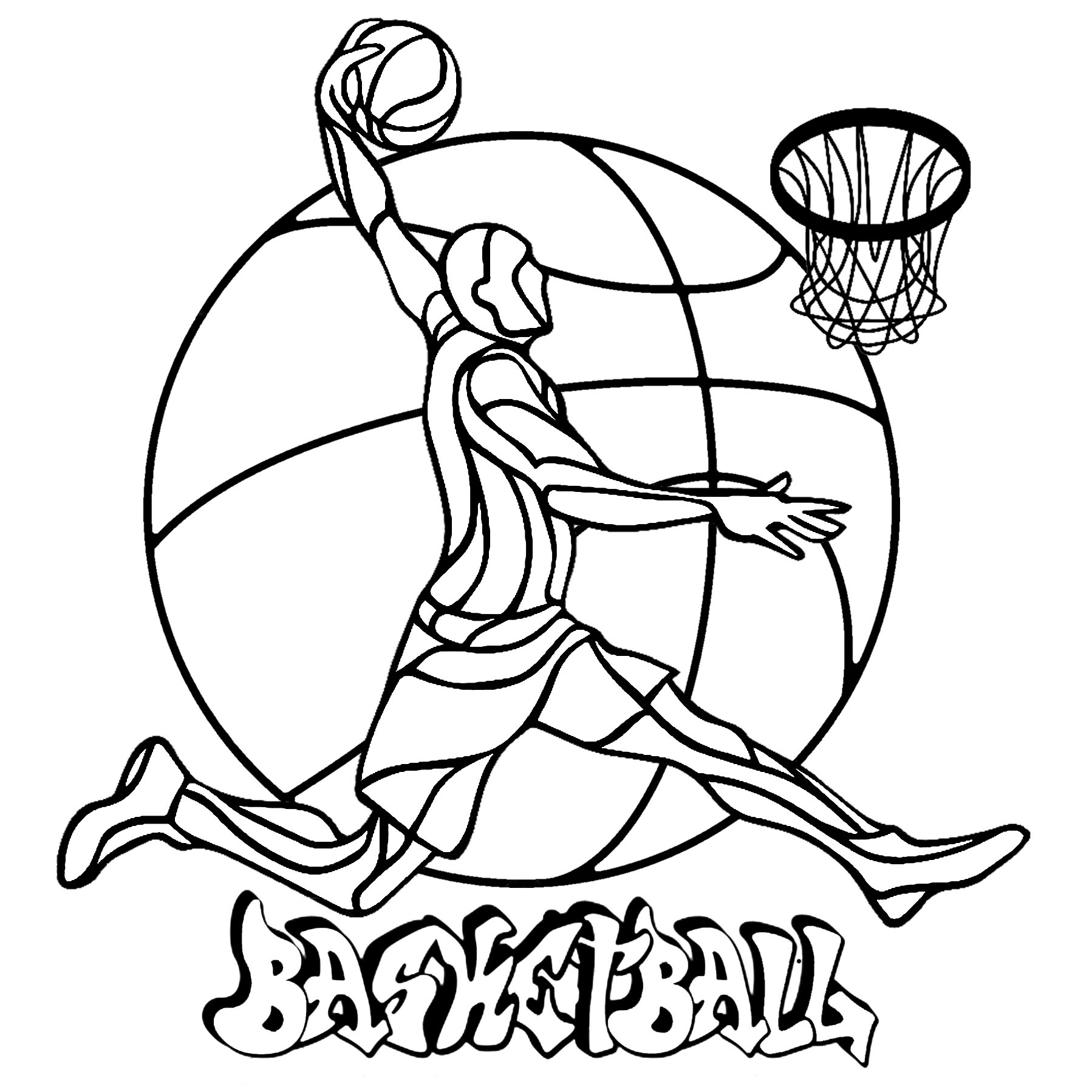 Basketball Sports Coloring Pages For Kids