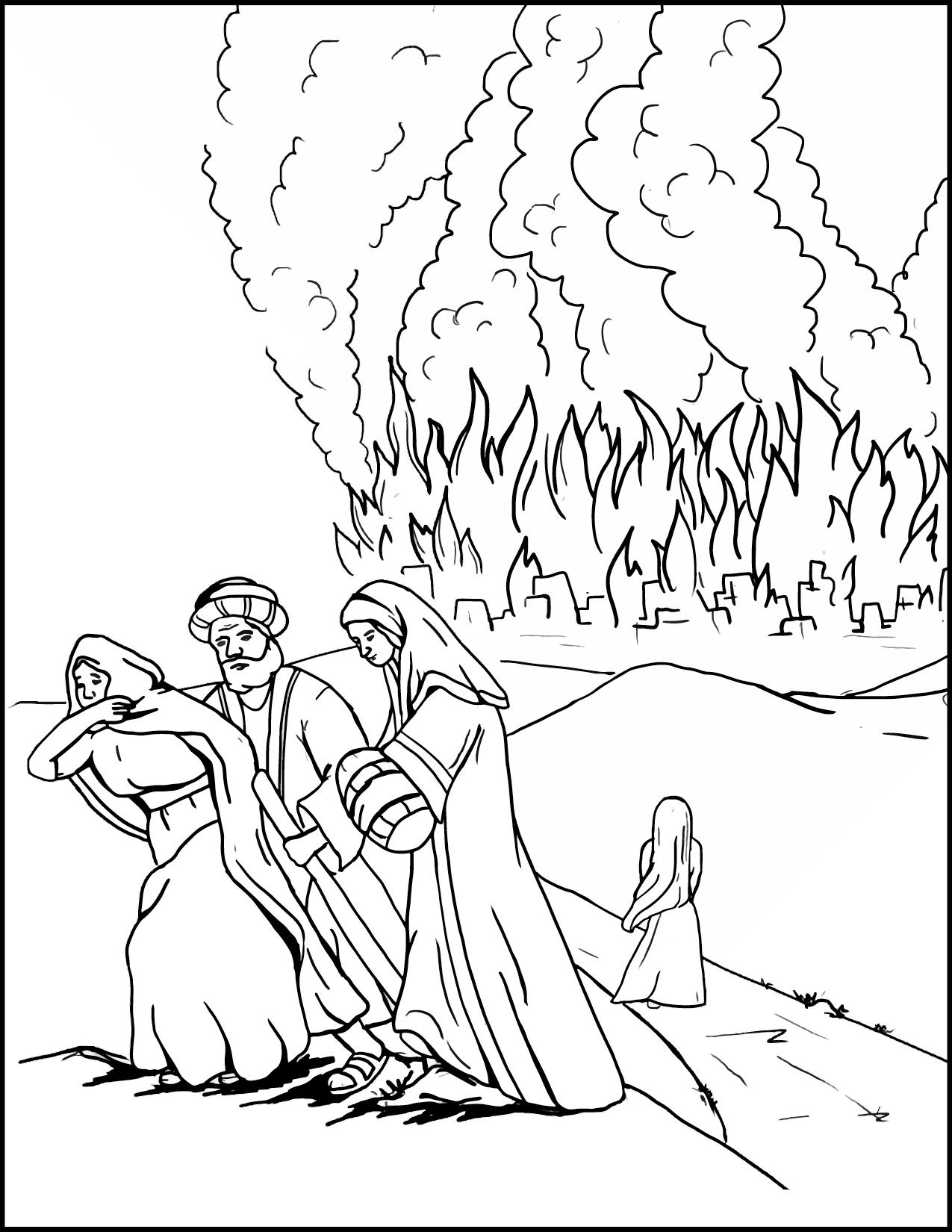 Bible Story Coloring Pages Sodom And Gomorrah
