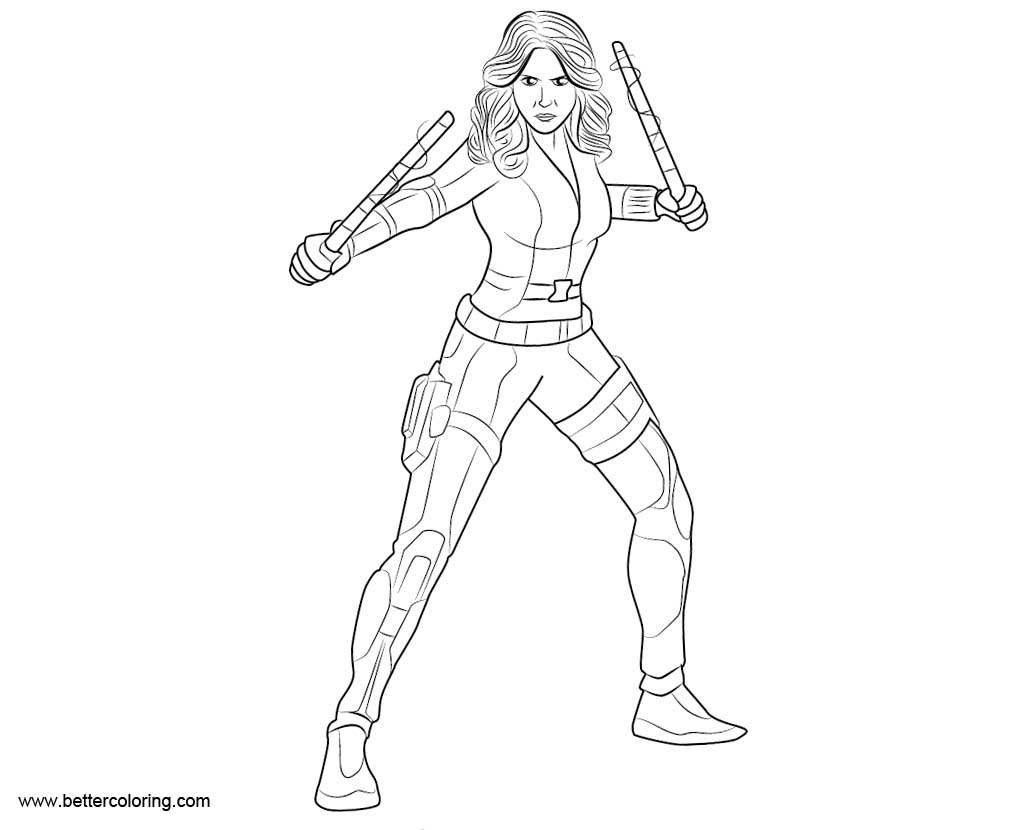 Black Widow From Marvel Coloring Pages Free Printable Coloring Pages