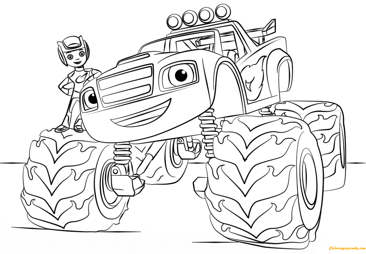 Blaze From Monster Truck Coloring Page Free Printable Coloring Pages