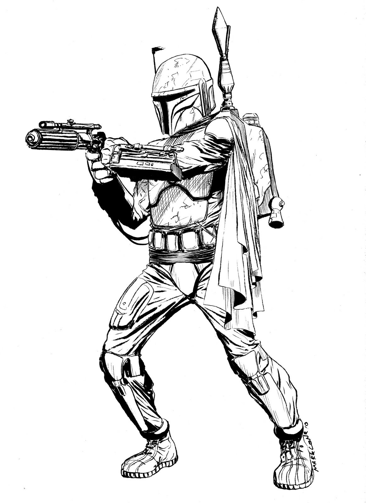 Boba Fett Star Wars Coloring Pages For Kids