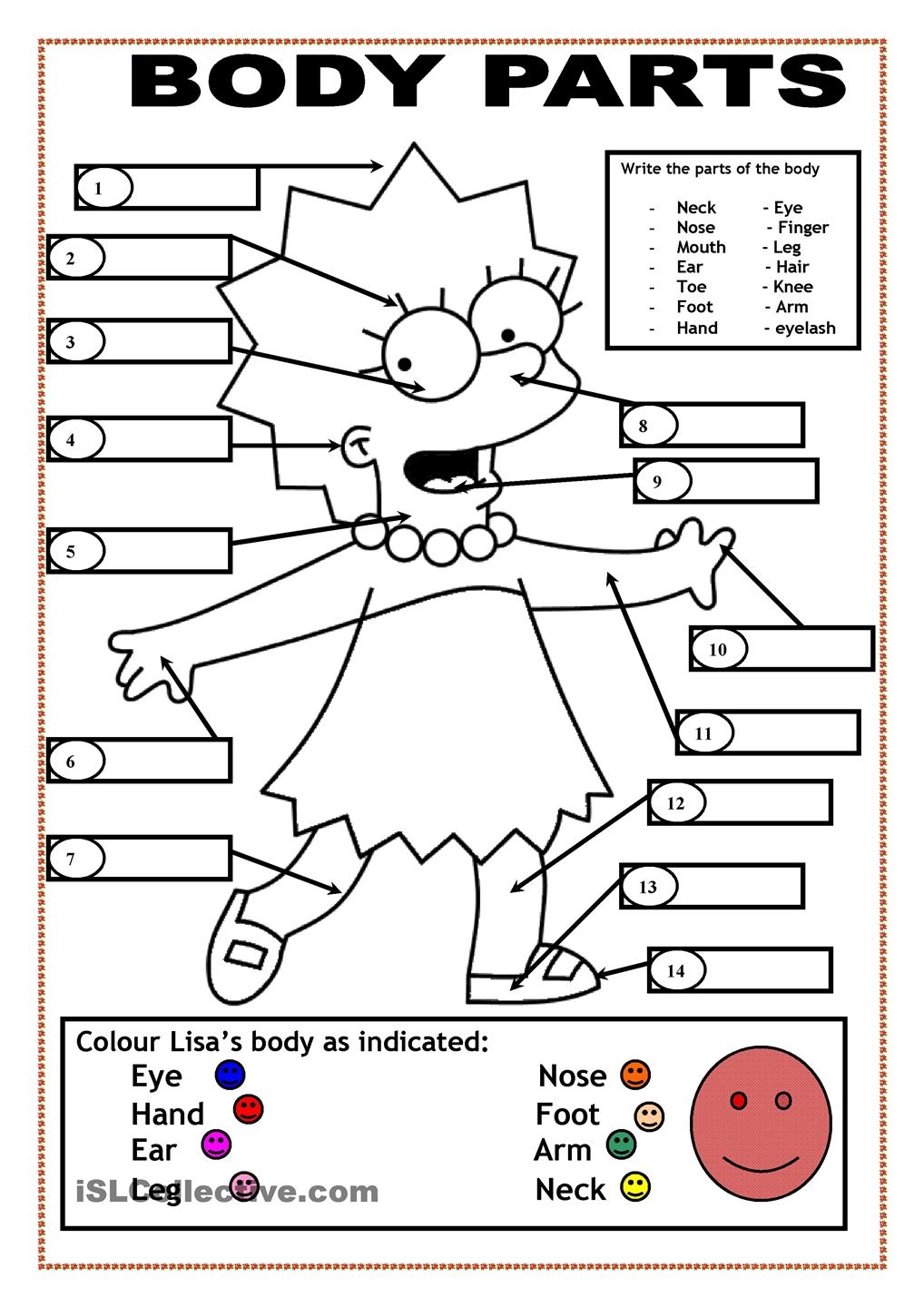 Body Parts Coloring Page For Kids Coloring Home