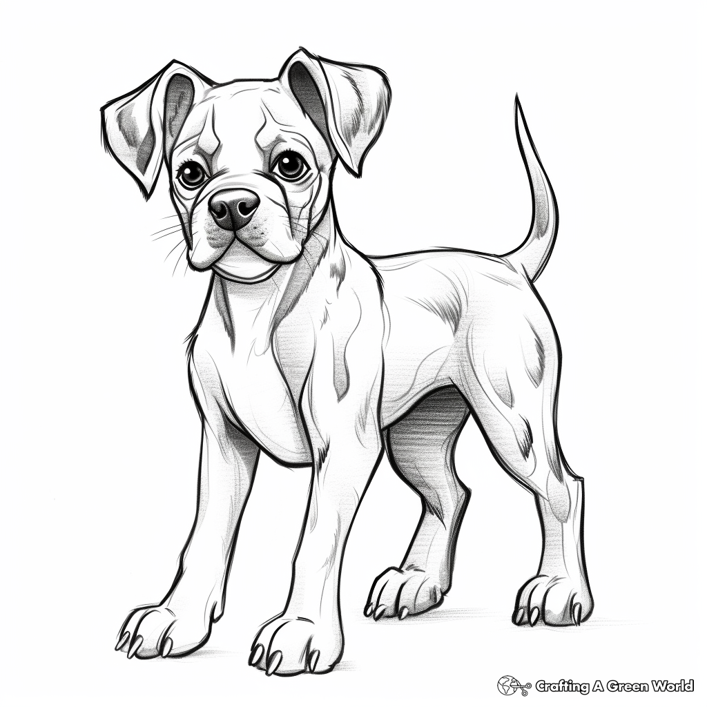Boxer Dogs Coloring Pages Free Printable