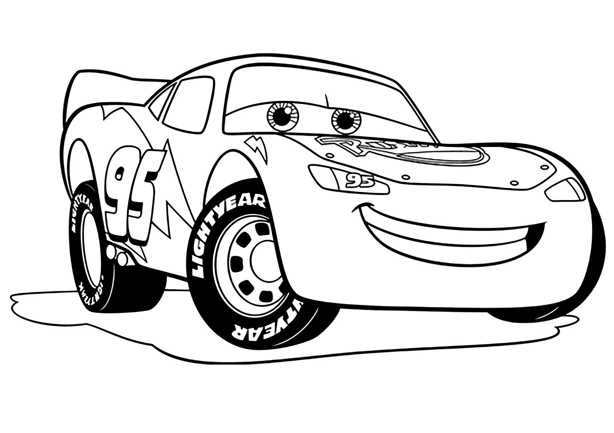 Cars 3 Image To Download And Color Lightning McQueen Cars 3 Coloring Pages For Kids