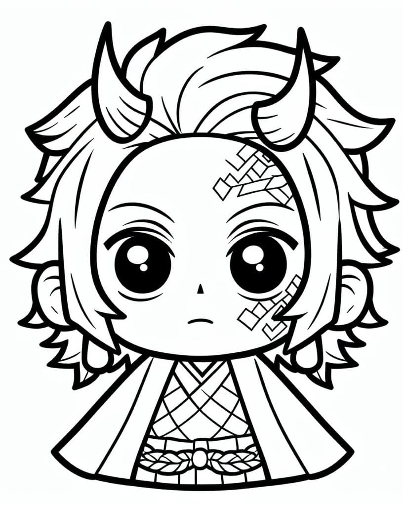 Chibi Demon Tanjiro Coloring Page Download Print Or Color Online For Free