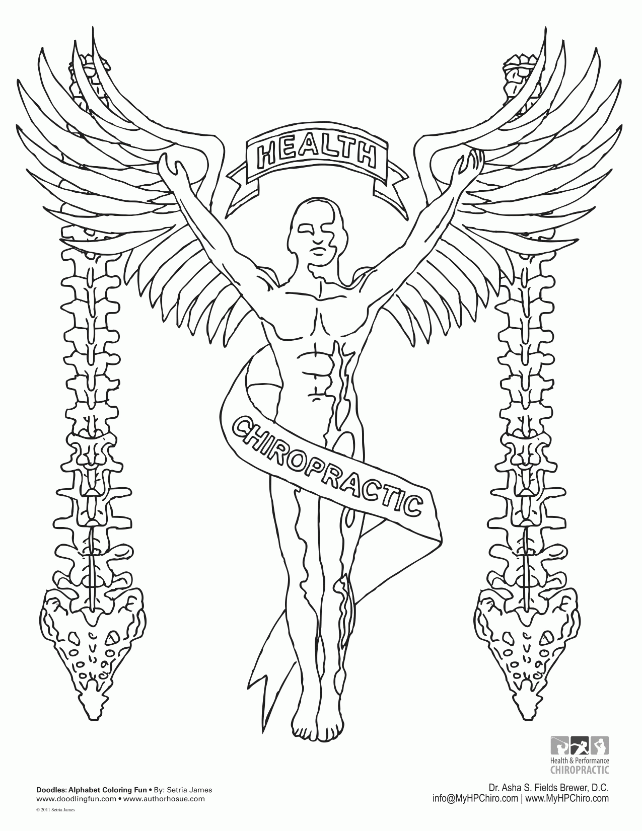 Chiropractic Coloring Page Coloring Home