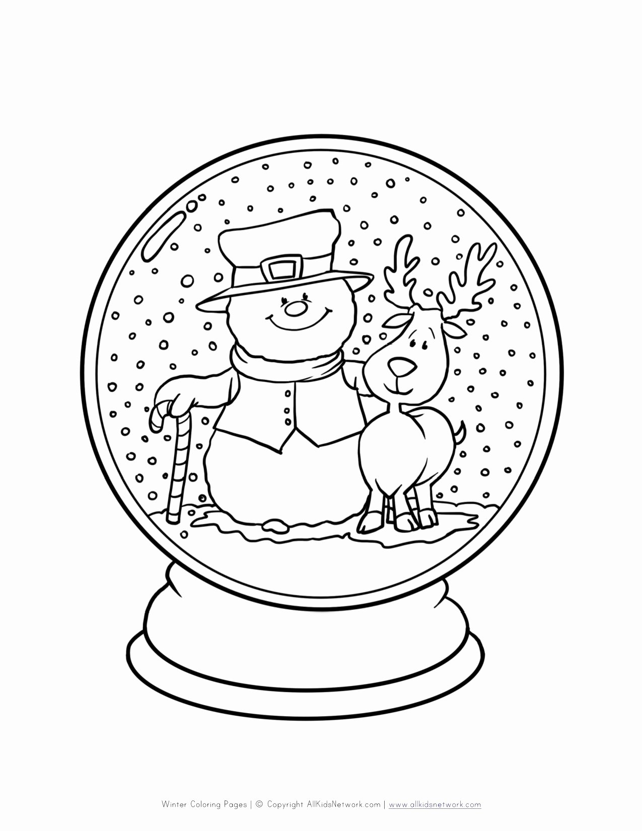 Christmas Snow Globes Coloring Pages Sketch Coloring Page
