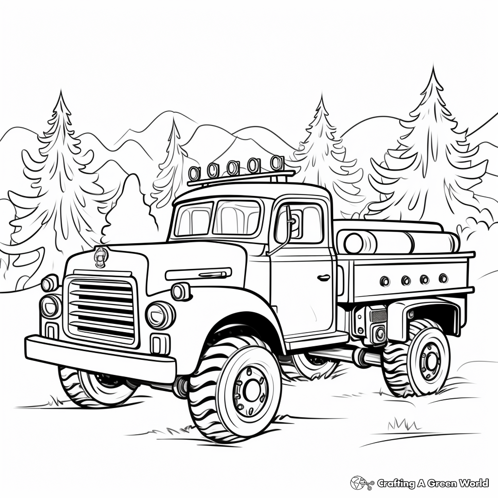 Christmas Truck Coloring Page