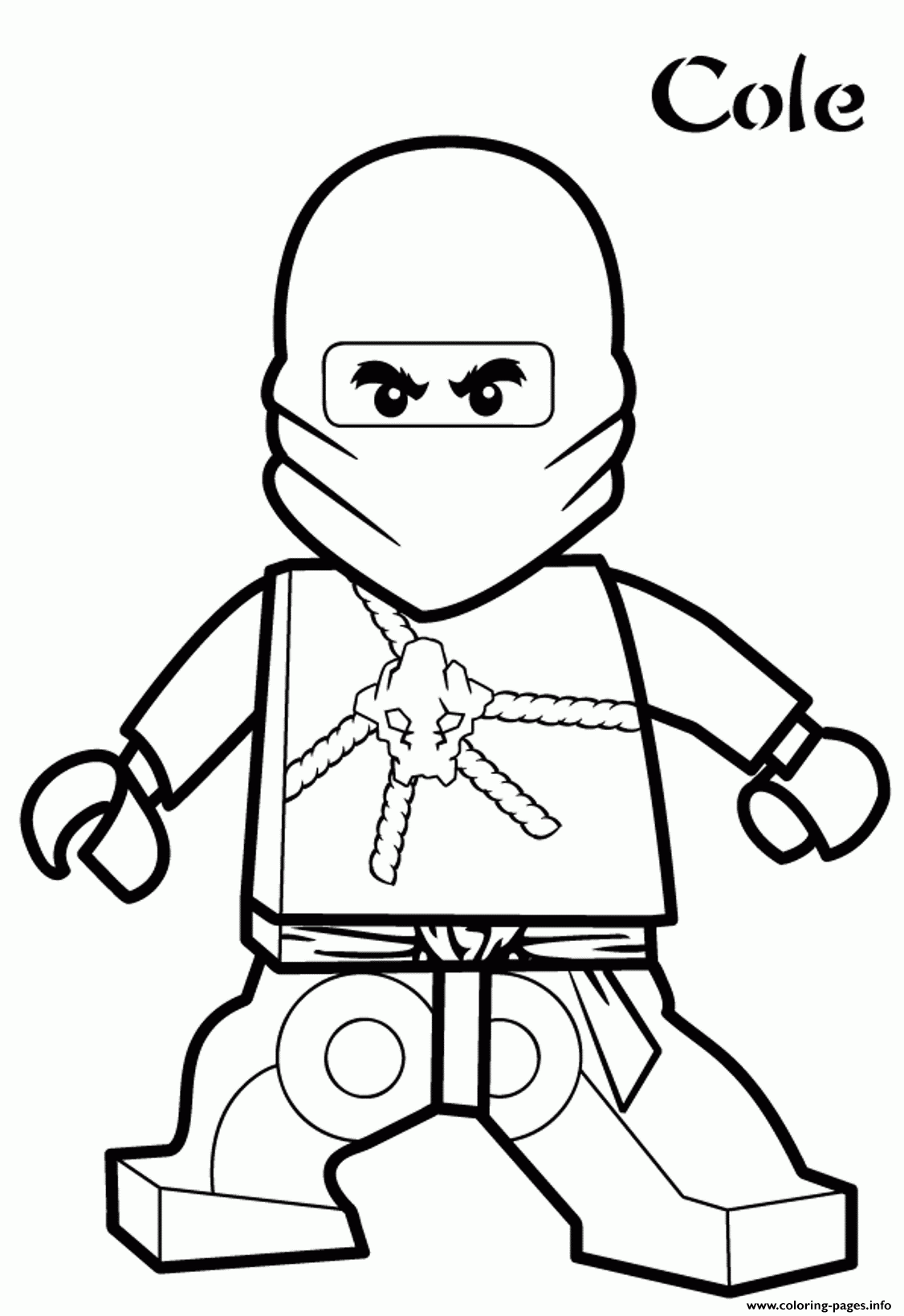 Cole Ninjago S1296 Coloring Page Printable