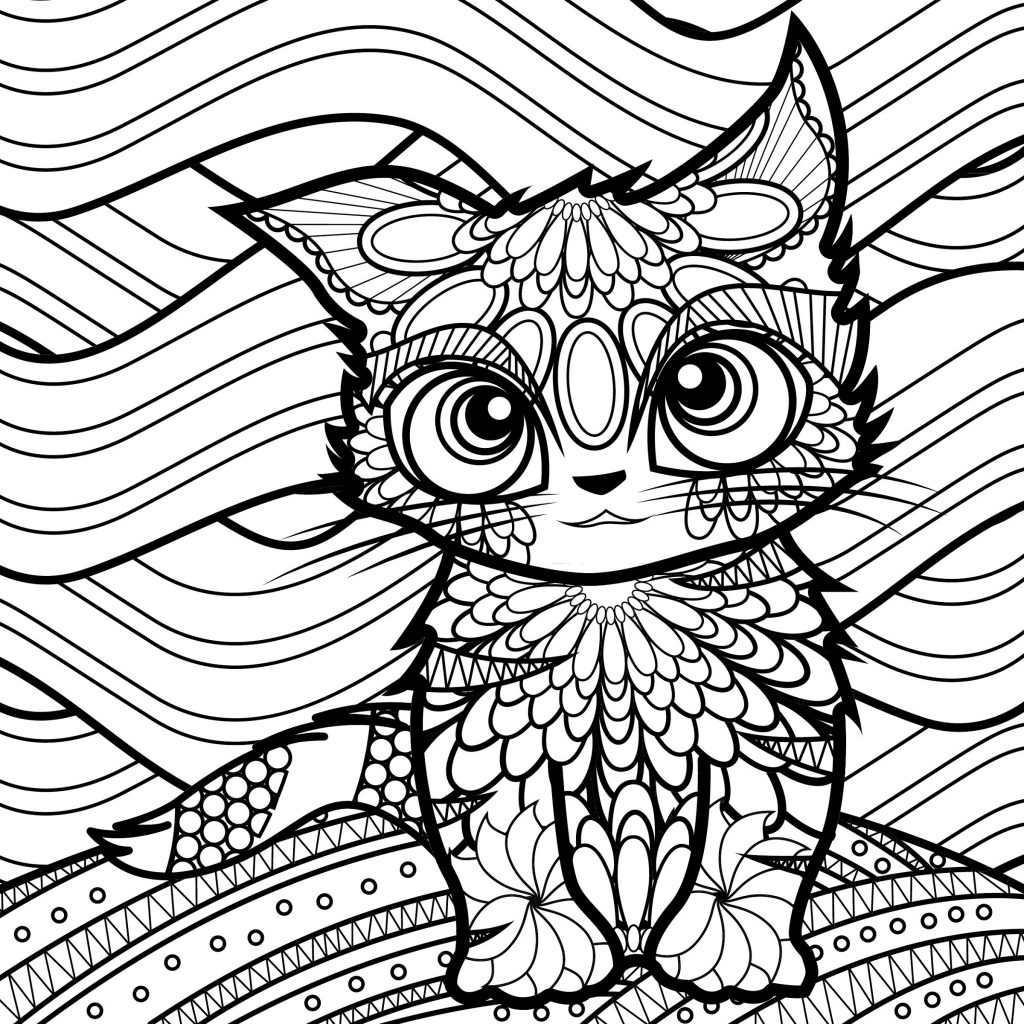 Collection Of Cat Coloring Pages For Adults Free Printable