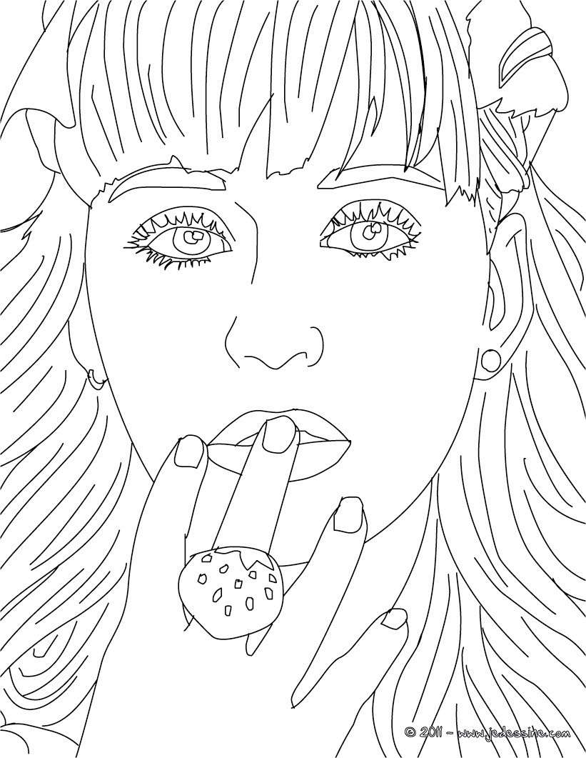 Coloriages Portrait Katy Perry Colorier Fr Hellokids