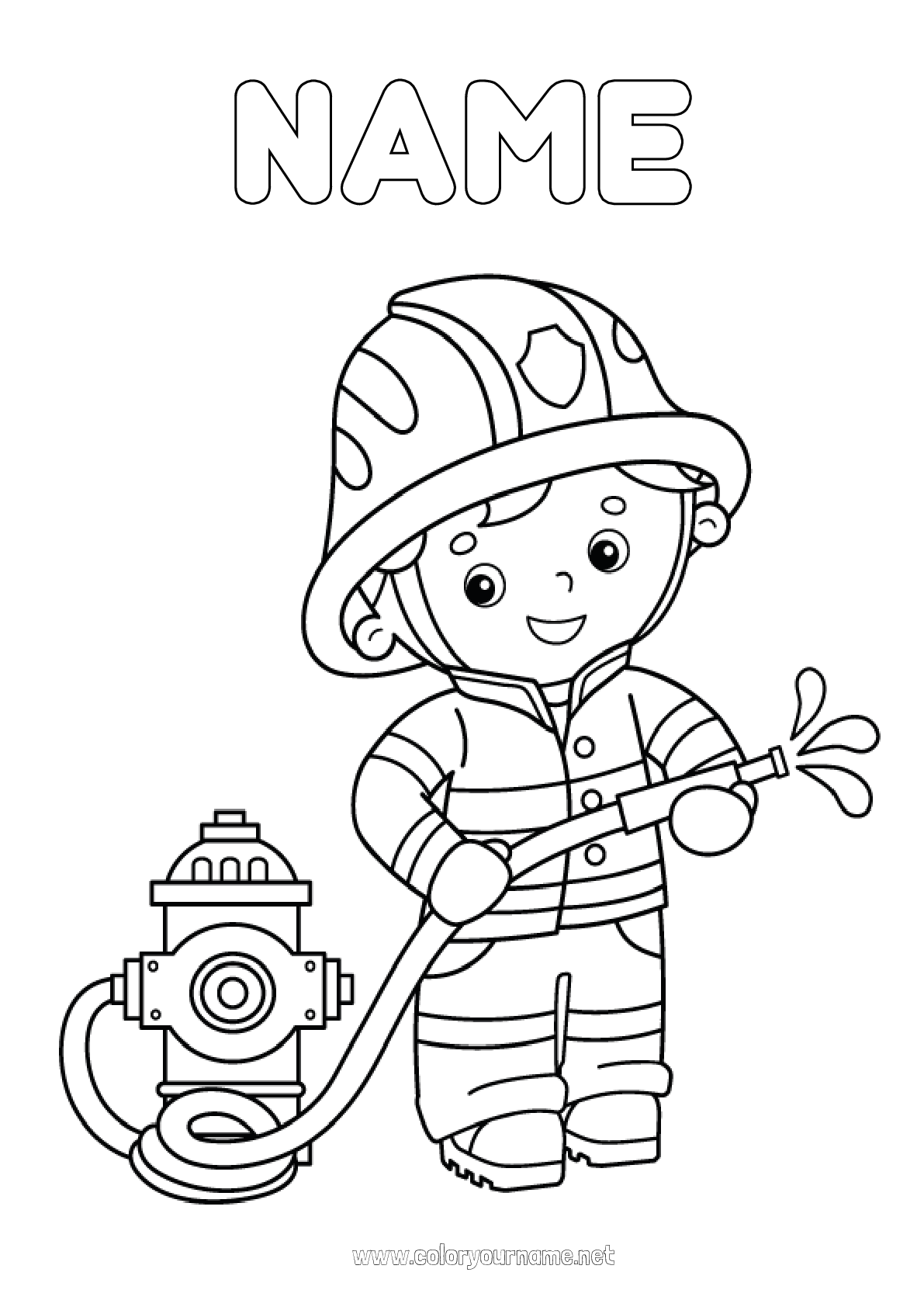 Coloring Page No 2606 Fireman Firefighter Security Professions