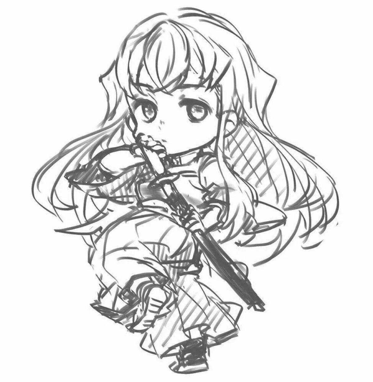 Coloring Pages Chibi Demon Cleaver 27 Pcs Download Or Print For Free 12697