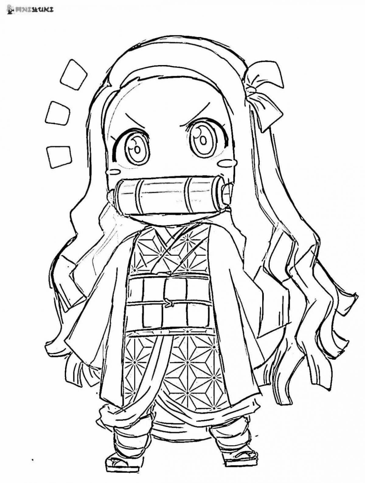 Free Coloring Pages Chibi Demon
