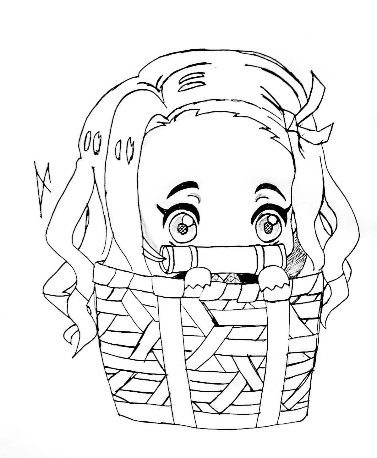 Coloring Pages Chibi Demon Cleaver 27 Pcs Download Or Print For Free 12697