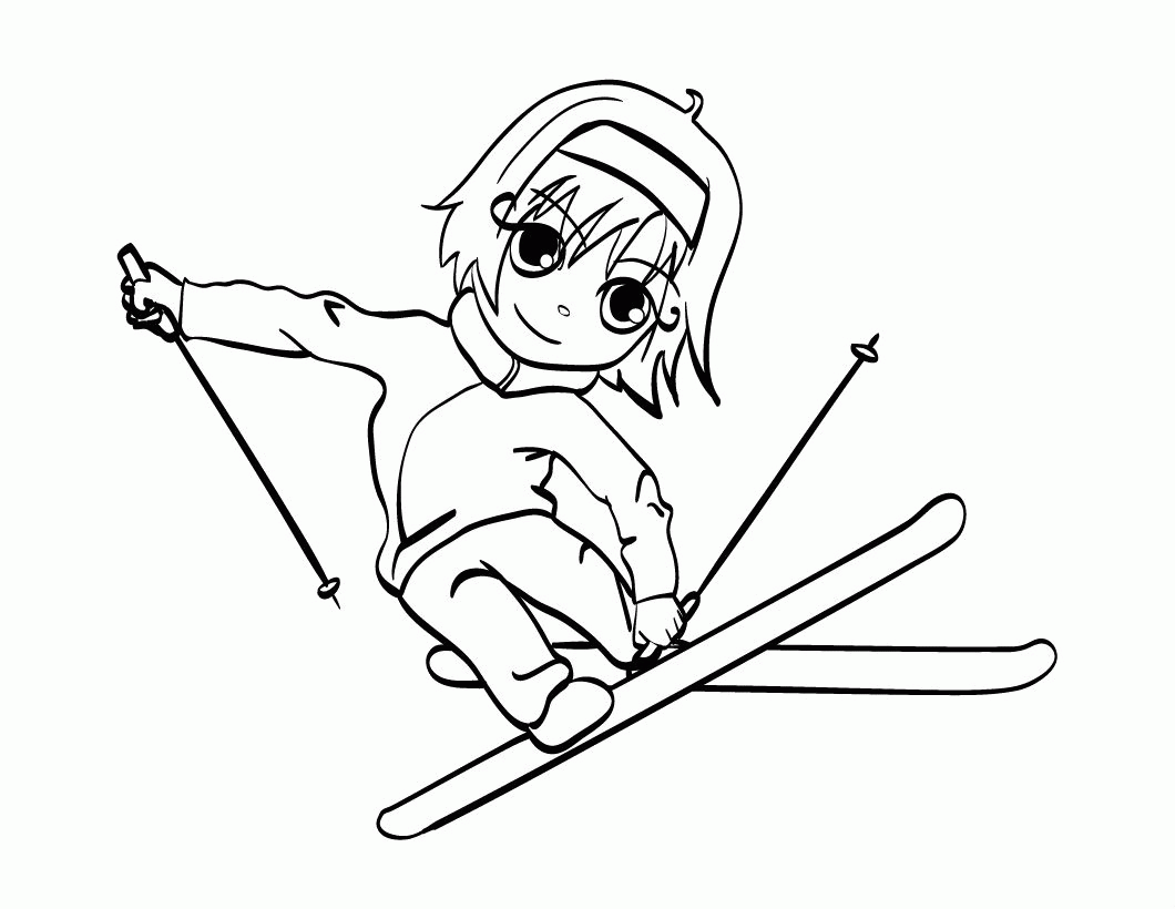 Skiing Coloring Pages