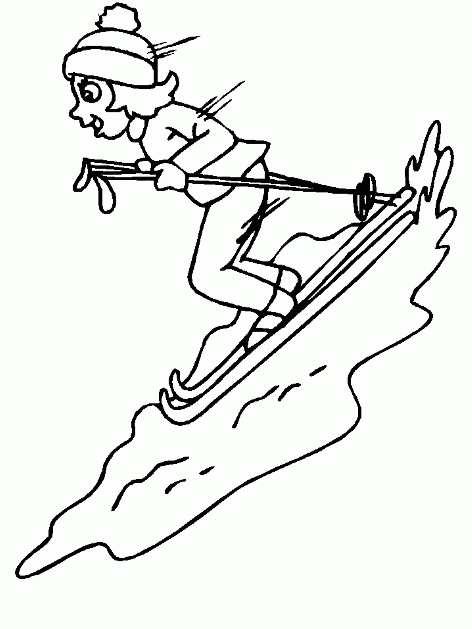 Coloring Pages Of Kids Skiing Coloring Home