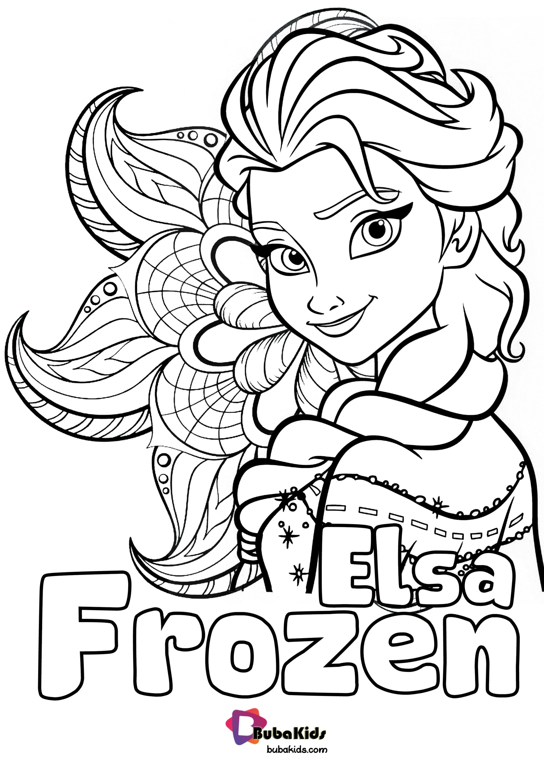 Colouring Pages For Elsa 122 SVG File Cut Cricut