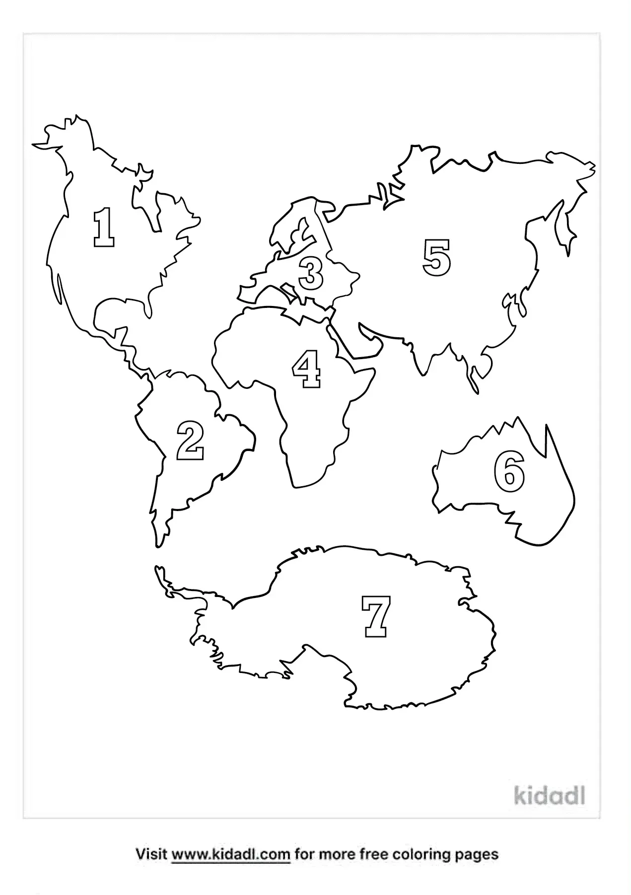 Continents Coloring Page