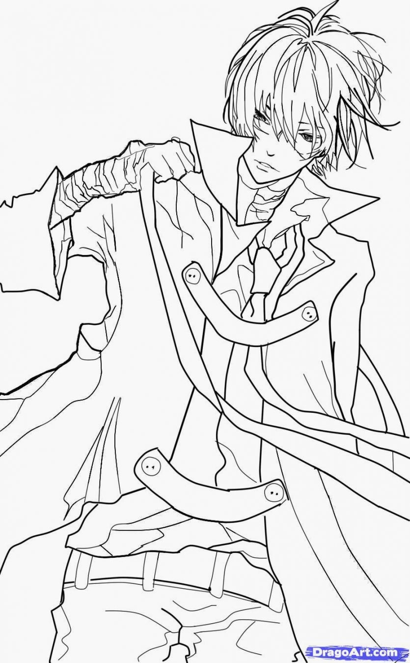 Cool Boy Anime Coloring Coloring Pages