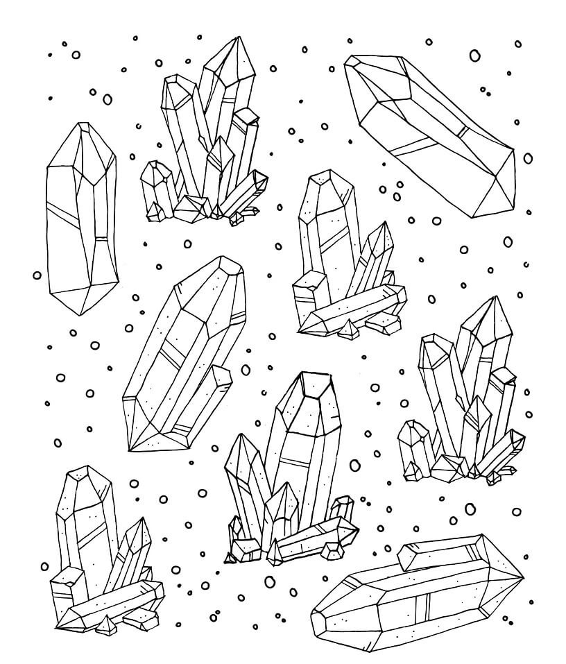 Crystal Coloring Pages