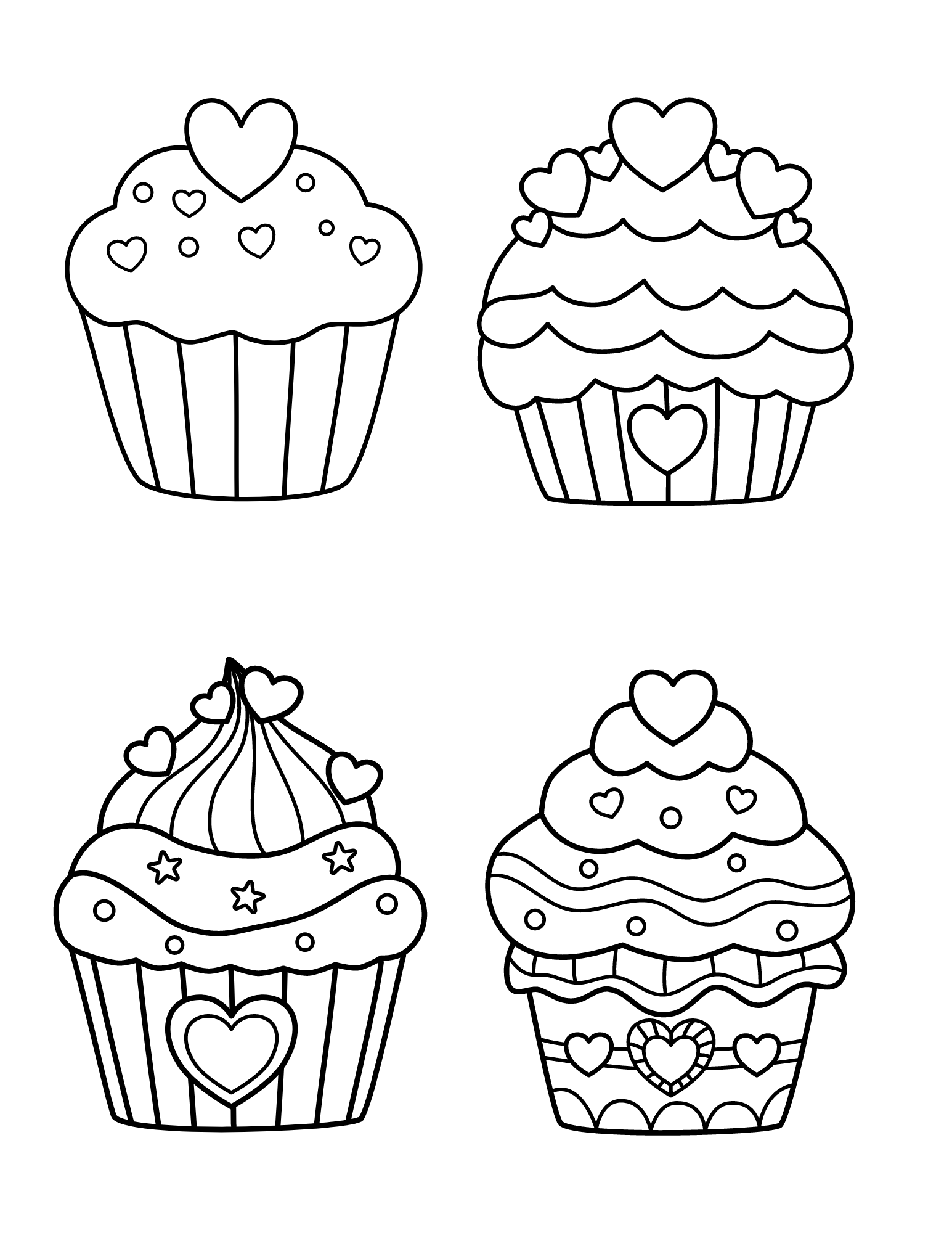 Cupcake Coloring Pages