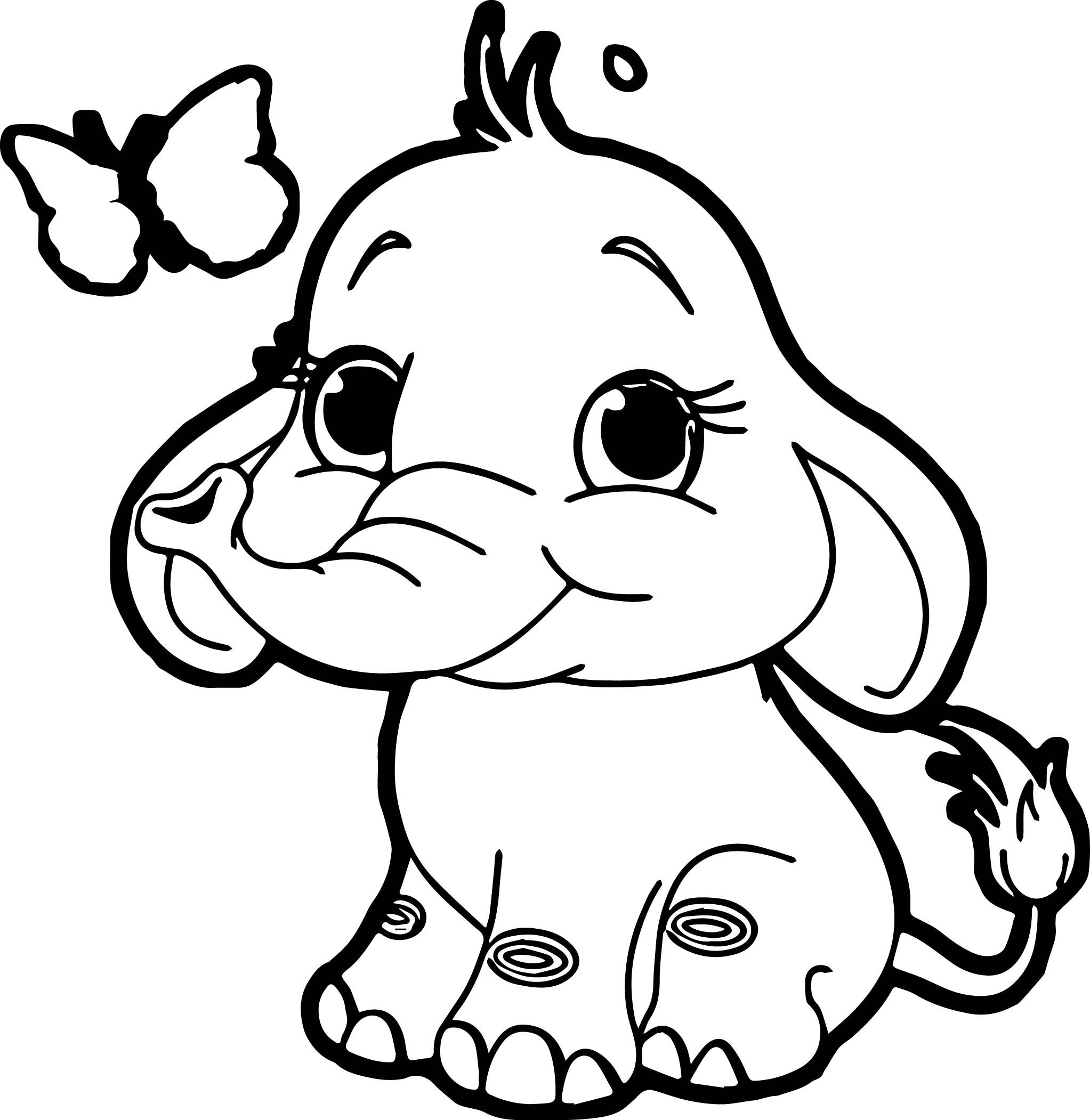Cute Baby Elephant Coloring Page Notorioustomo