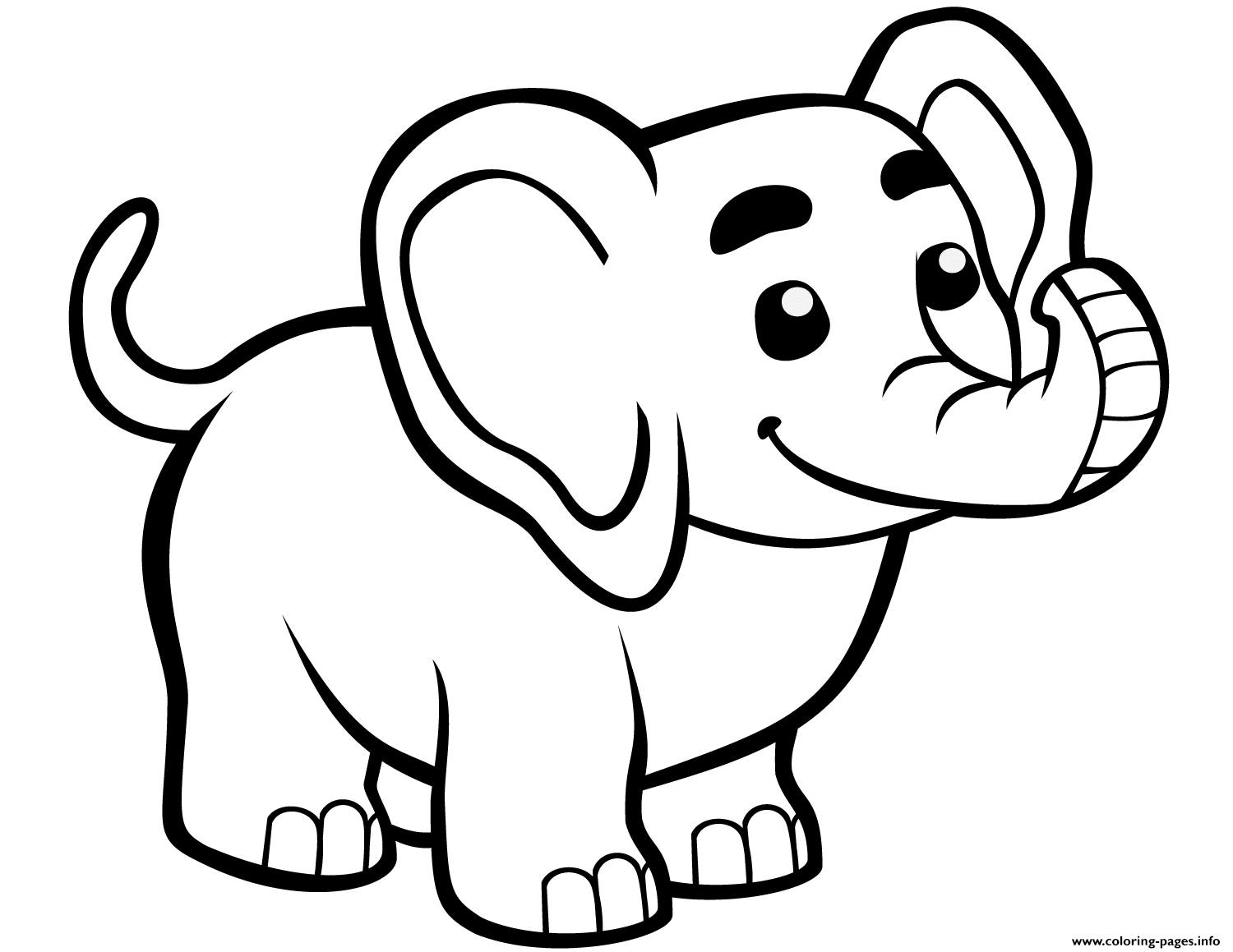 Cute Baby Elephant Coloring Page Printable