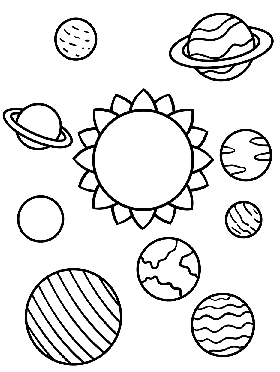 Coloring Pages Planets Cut