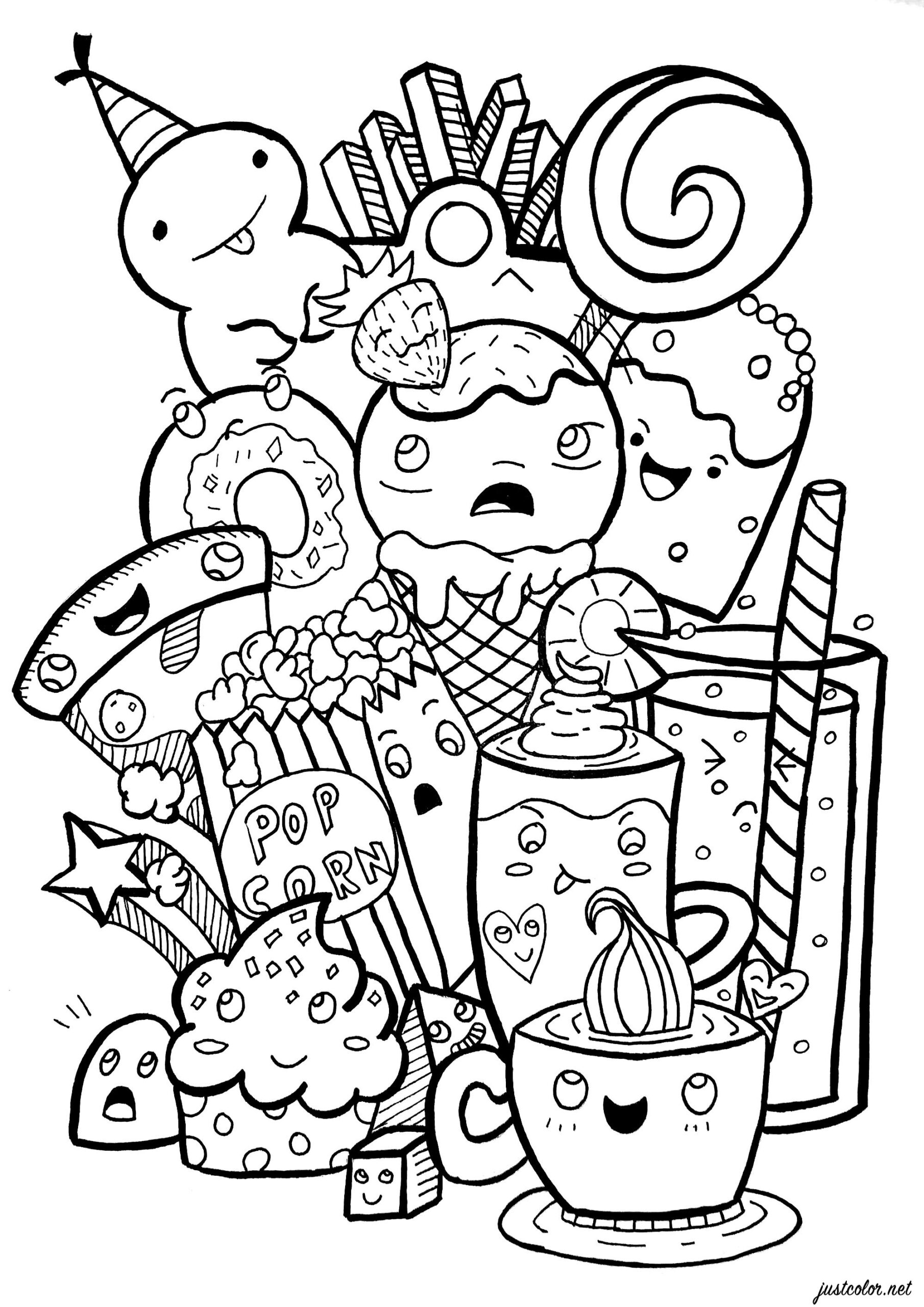 Cute Doodle Coloring Pages For Adults Coloring Pages