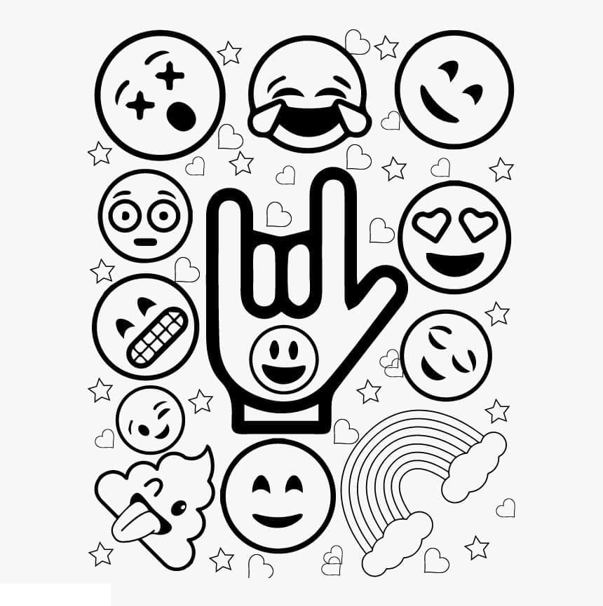 Cute Emojis Coloring Page Download Print Or Color Online For Free