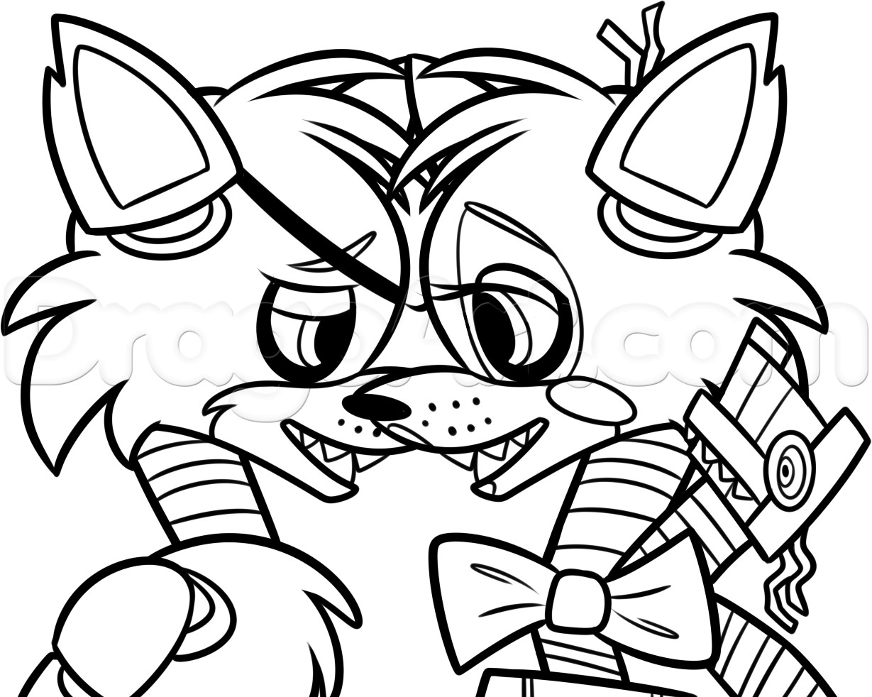 Cute F Naf Foxy Coloring Page Pages Sketch Coloring Page